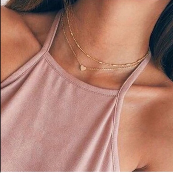 1 LEFT❗️Gold Hearted Dotted Choker - Picture 2 of 4